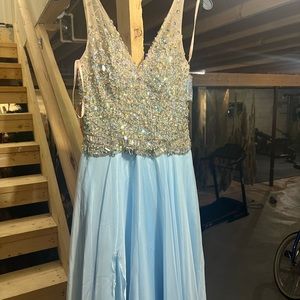 Prom dress with a slit! It was made one of a kind!